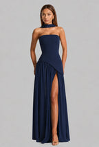 Strapless Corset Back Maxi Dress