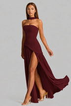 Strapless Corset Back Maxi Dress