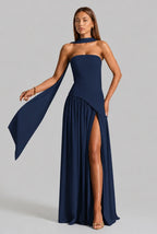 Strapless Corset Back Maxi Dress