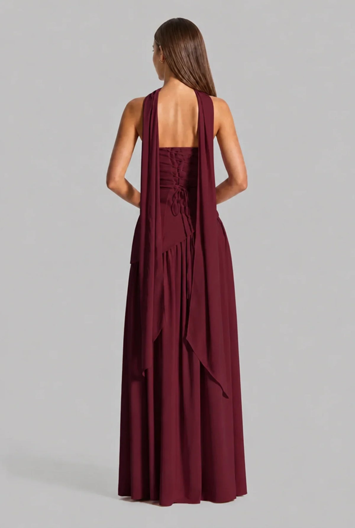 Strapless Corset Back Maxi Dress