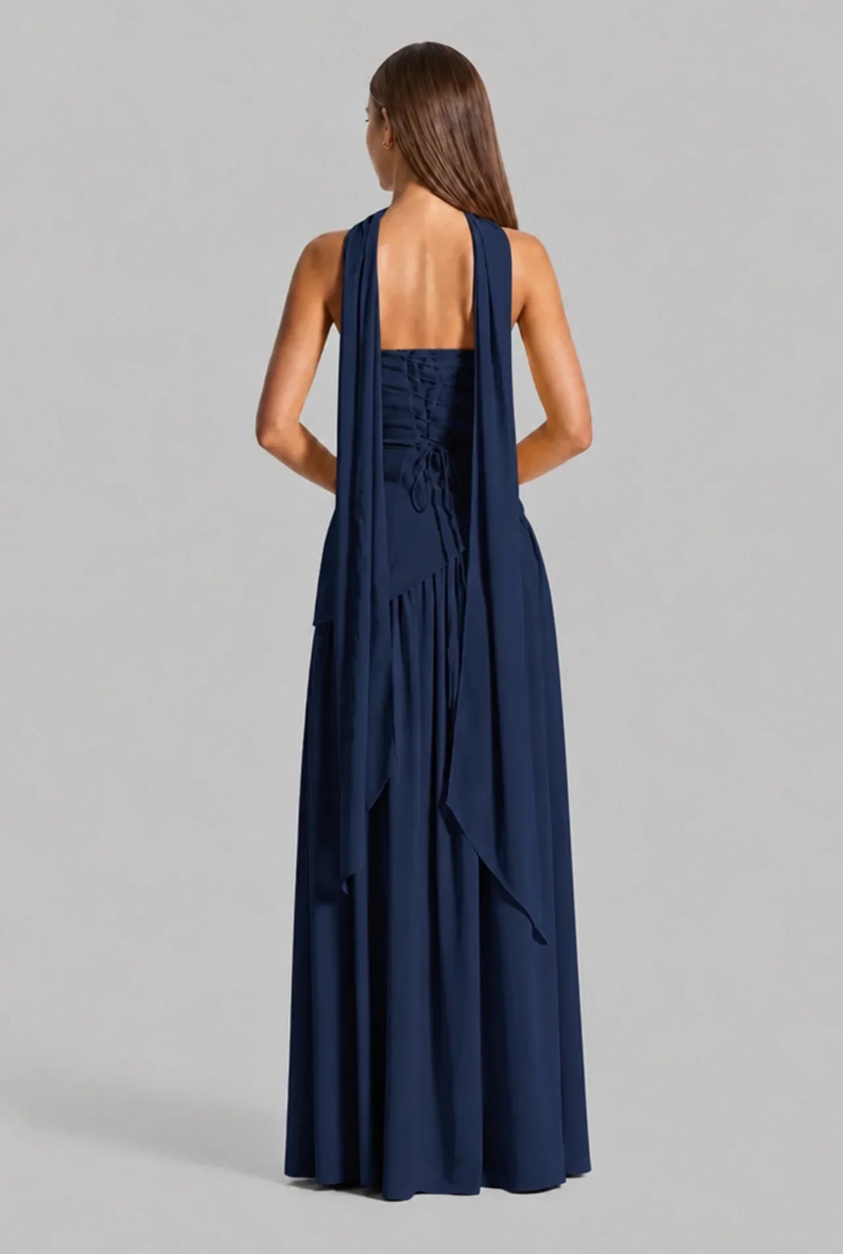 Strapless Corset Back Maxi Dress