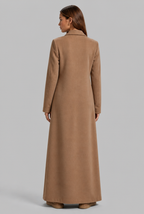 Longline Double-Breasted Wool-Look Coat