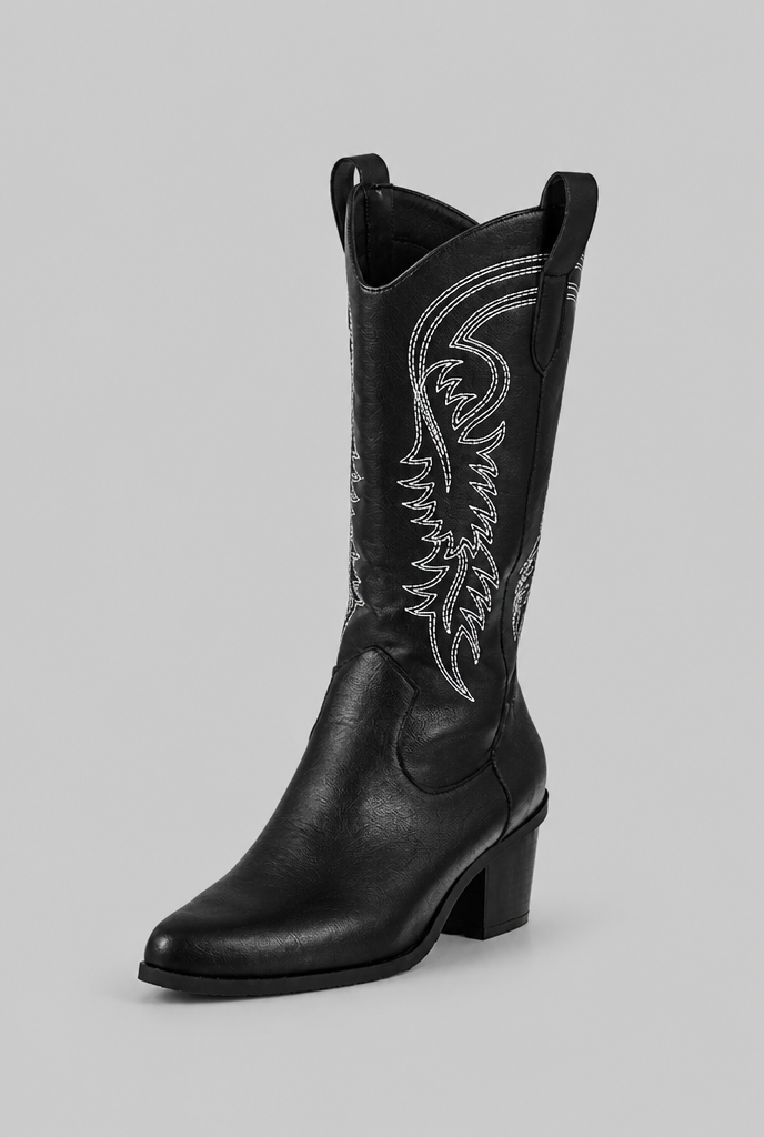 Cowboy Boots with Embroidered Stitching