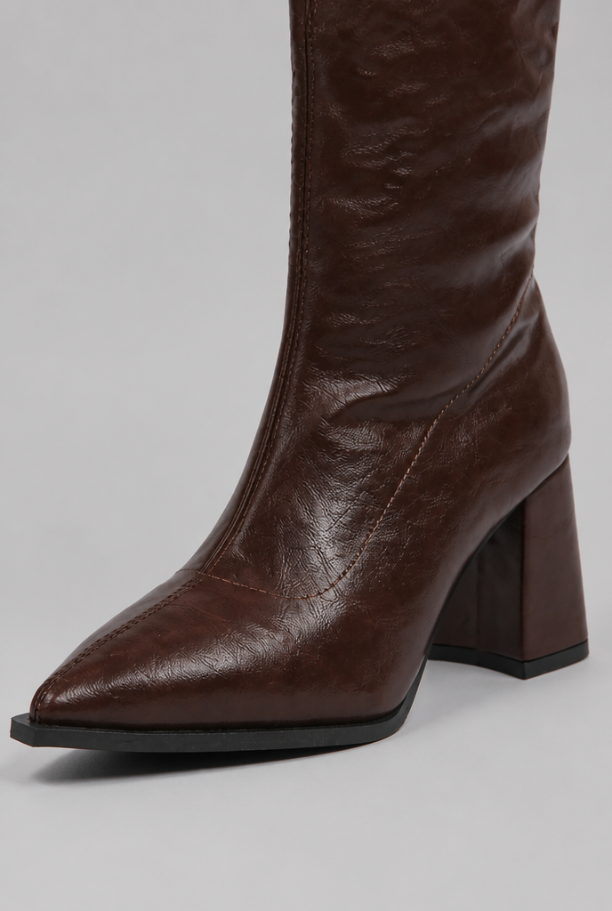 Pointed Toe Knee-High Boots
