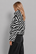 Zebra Print Faux Fur Jacket